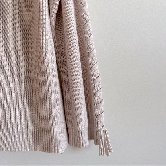 American Eagle NWOT cotton blend knit tunic length sweater  statement sleeves XL - Picture 2 of 7